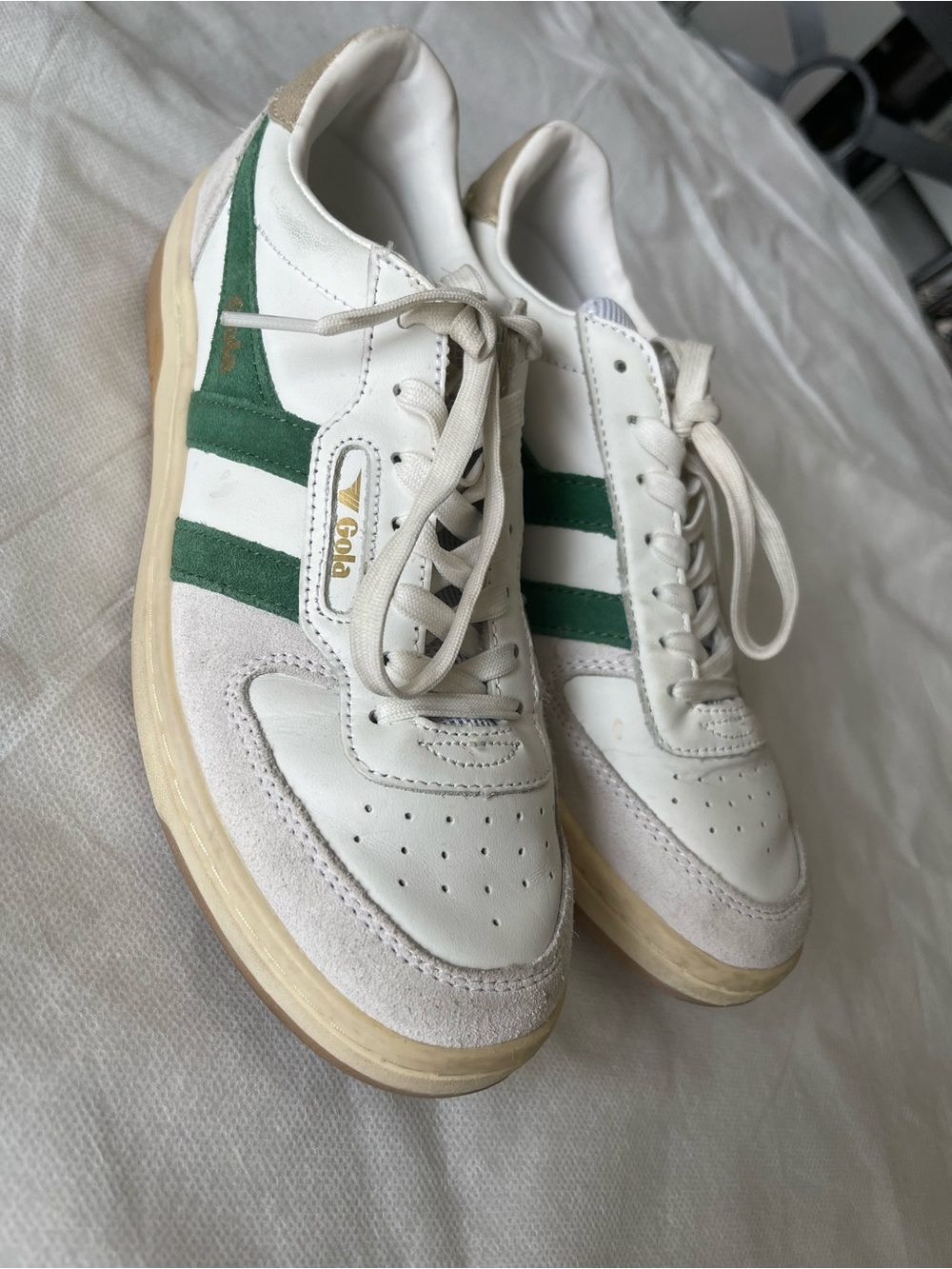 Gola Hawk Women’s Casual
Sneakers White/ Dark Green/ Gold Relaxed 80’s 7US, 24CM - Picture 3 of 13